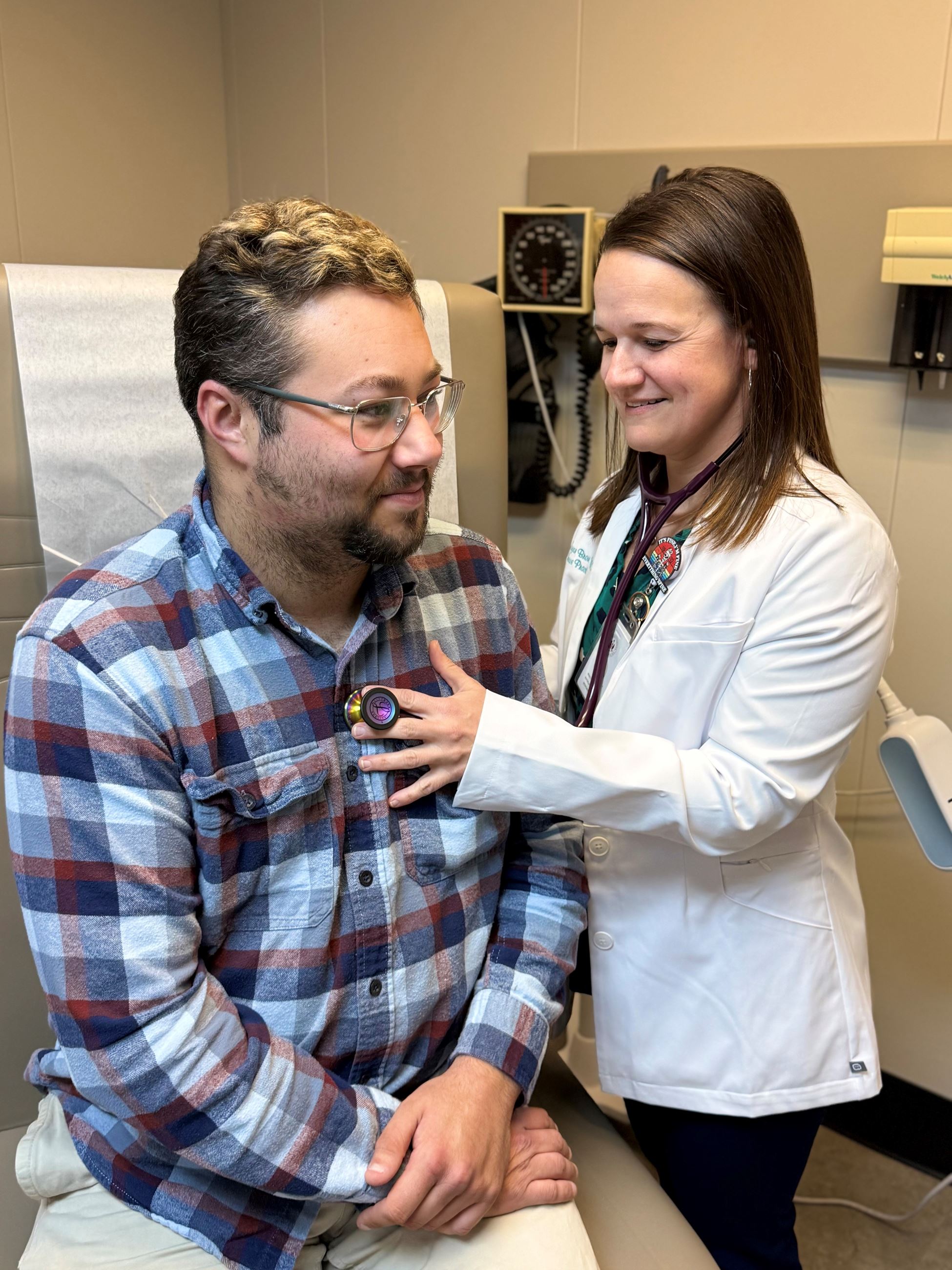 Morgan Brown with a patient